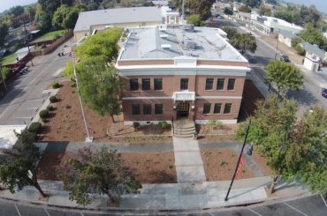 This drone photo was taken by local photographer Jesus Garcia. Garcia is also president of the Rotary Club, which helped with the new landscaping at city hall.